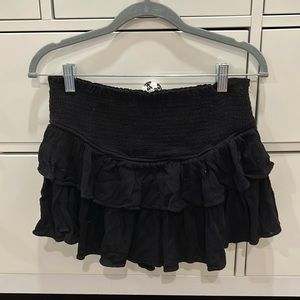 mustard seed black mini skirt